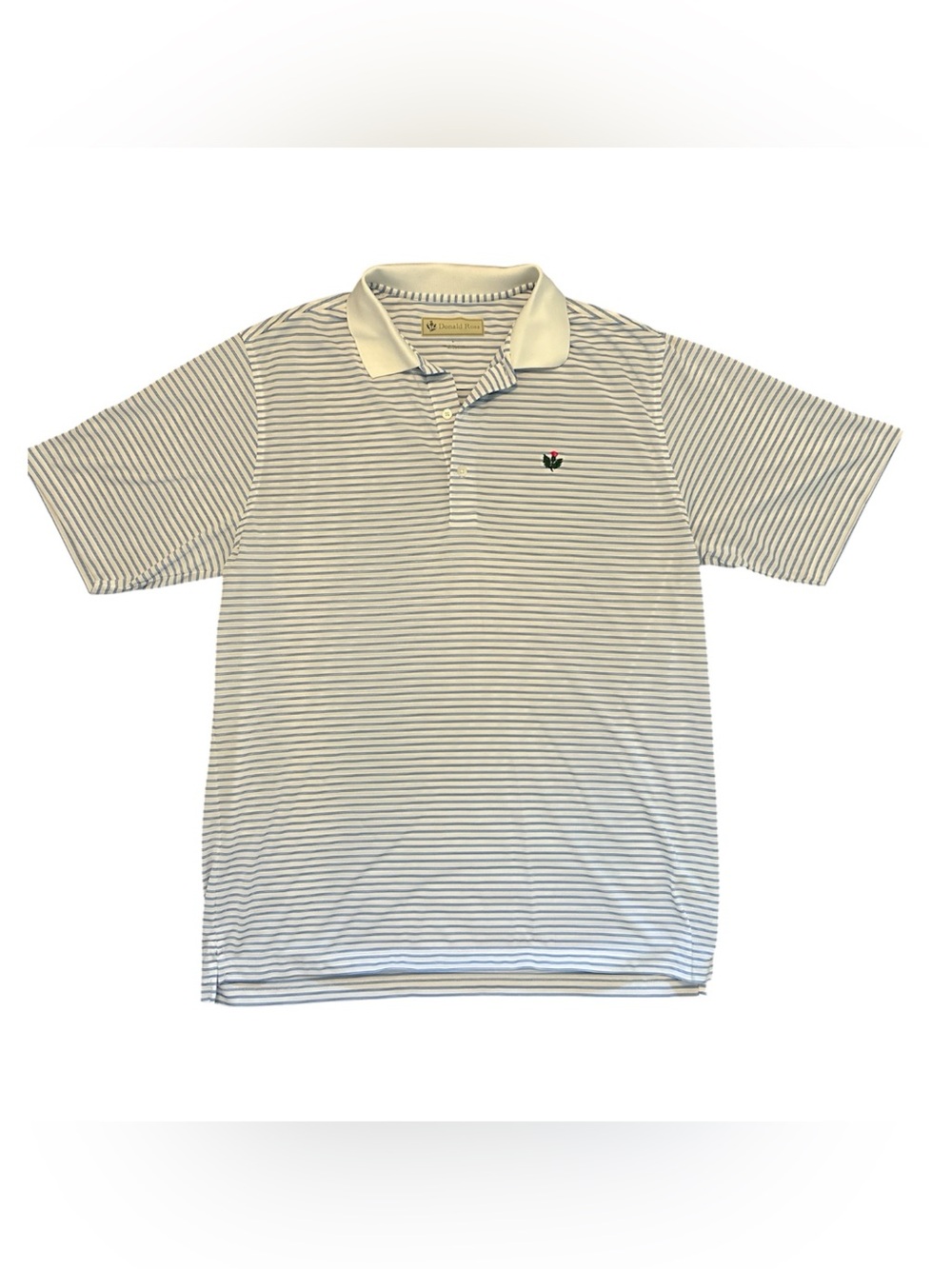 Donald Ross Pinehurst Resort Polo Shirt Mens XL Blue White Striped Golf